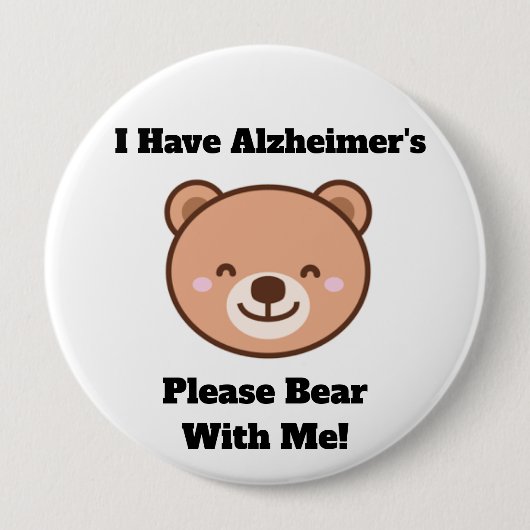 Erwachsenen-Knopf Ich habe Alzheimer Button (Vorderseite)