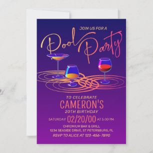 Erwachsenen-Poolparty-Einladung Einladung