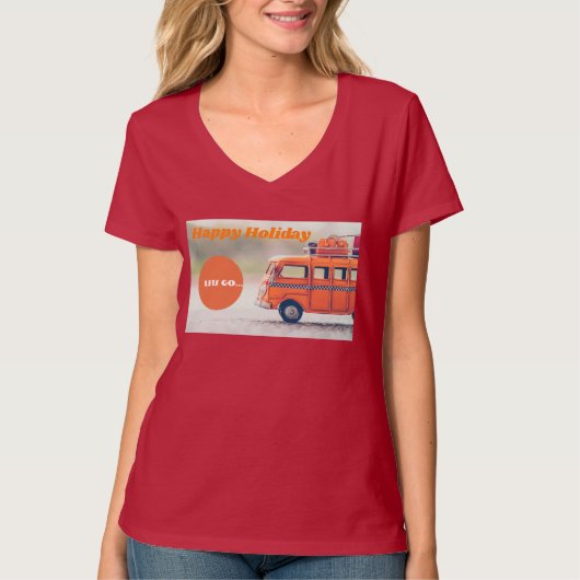 Erwachsenenalter - Urlaub Frauen V-Neck Rote Farbe T-Shirt (Vorderseite)