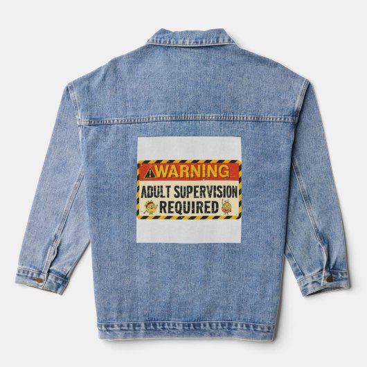 Erwachsenenaufsicht-Jacke Jeansjacke (Rückseite)