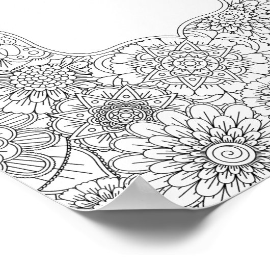 Erwachsenenfarben-Blume-DIY-Poster (klein 8,5 x 11 Poster (Ecke)