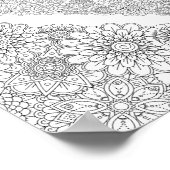 Erwachsenenfarben-Blume-Herz-Poster (klein) Poster (Ecke)