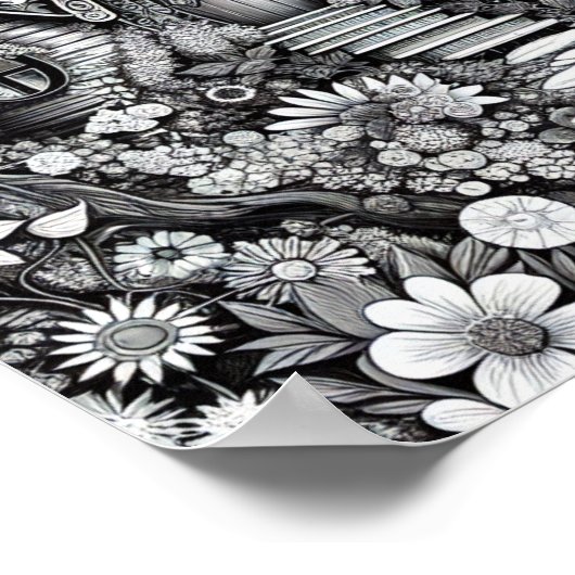 Erwachsenenfarben Blumenzwiebelposter Poster (Ecke)