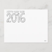 Erwachsenenfarben glücklich Neues Jahr Postkarte (Rückseite)