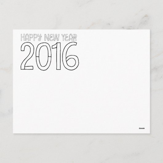 Erwachsenenfarben glücklich Neues Jahr Postkarte (Rückseite)