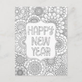 Erwachsenenfarben glücklich Neues Jahr Postkarte (Vorderseite)