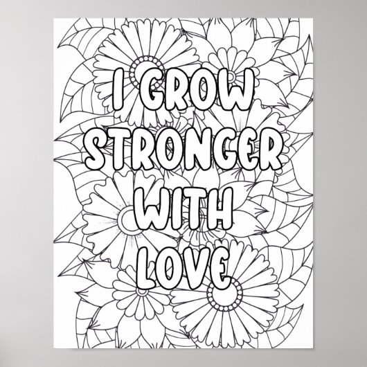 Erwachsenenfarben-"Ich werde mit... stärker." posi Poster (Vorne)