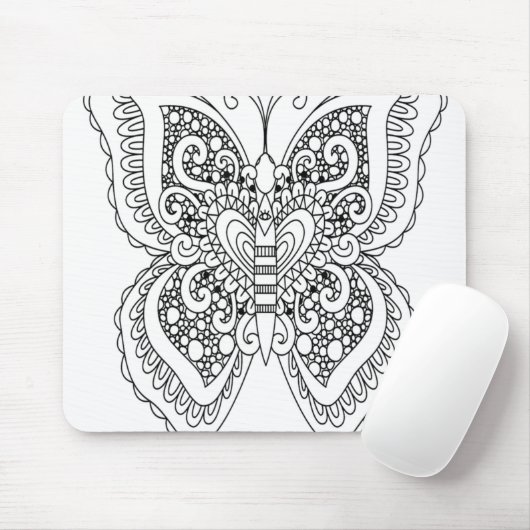 Erwachsenenfarben im Buchstil Schmetterling-Selbst Mousepad (Mit Mouse)