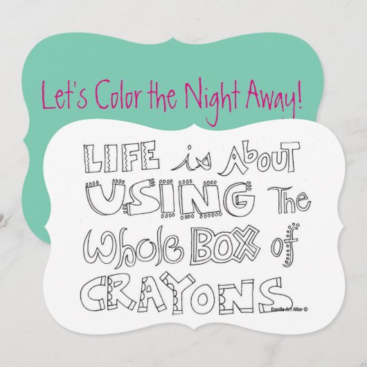 Erwachsenenfarben-Party Einladung (Vorne/Hinten)