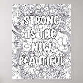 Erwachsenenfarben-"Strong ist das neue.." Motivier Poster (Vorne)
