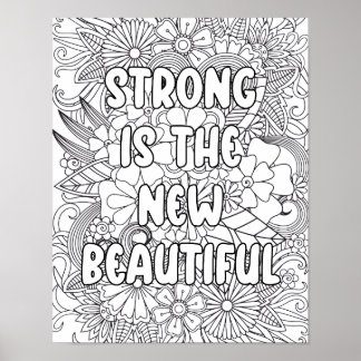 Erwachsenenfarben-"Strong ist das neue.." Motivier Poster