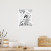 Erwachsenenfarbenposter "Geisha, Traurigkeit in St Poster (Küche)
