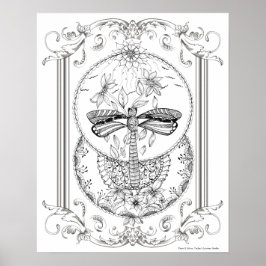 Erwachsenenfarbenposter "I Liebe Dragonflies Art" Poster