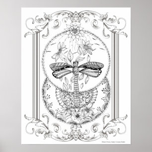 Erwachsenenfarbenposter "I Liebe Dragonflies Art" Poster