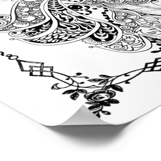 Erwachsenenfarbenposter "Midnight Blooms Art" Poster (Ecke)