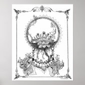 Erwachsenenfarbenposter "Midnight Blooms Art" Poster (Vorne)