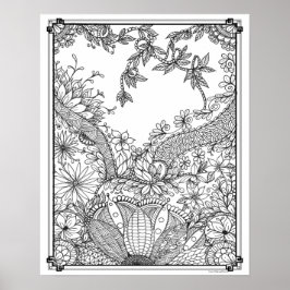 Erwachsenenfarbenposter "Mother's Pearl Garden Art Poster
