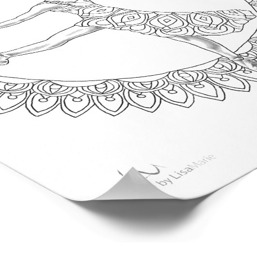 Erwachsenenfarbposter Ballerina Mandala Tänzer Poster (Ecke)