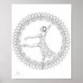 Erwachsenenfarbposter Ballerina Mandala Tänzer Poster (Vorne)