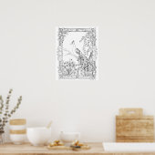 Erwachsenenfarbposter "Hübsch als Pfauenkunst" Poster (Küche)