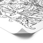 Erwachsenenfarbposter "Hübsch als Pfauenkunst" Poster (Ecke)