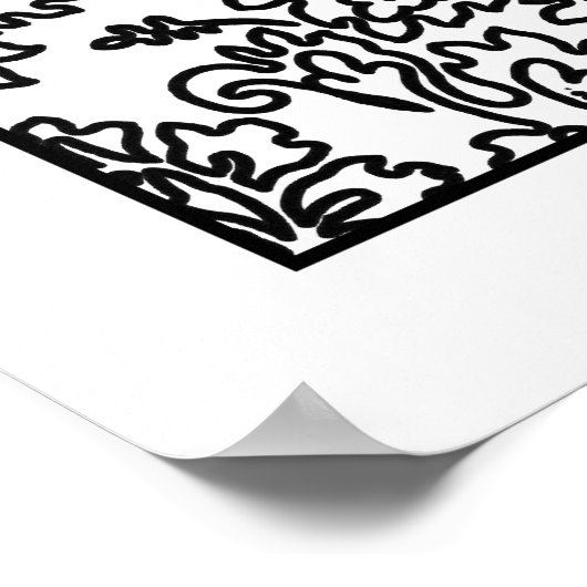 Erwachsenenfarbposter Jacobohne BlumenDamaskus Poster (Ecke)