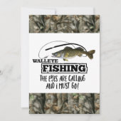 Erwachsenenfischen Geburtstag Männer Camouflage Fi Einladung (Vorderseite)