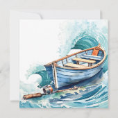 Erwachsenenfischerei Geburtstagsparty Wasserfarbe Dankeskarte (Rückseite)