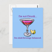 Erwachsenengetränk verbessert postkarte (Vorne/Hinten)