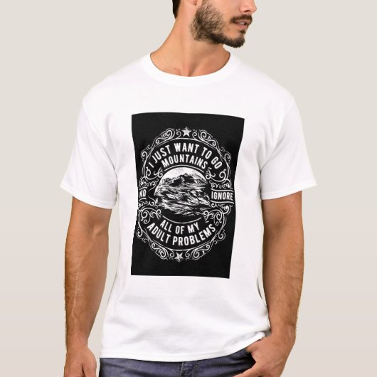 Erwachsenenproblem im Weißen Berg T-Shirt (Vorderseite)