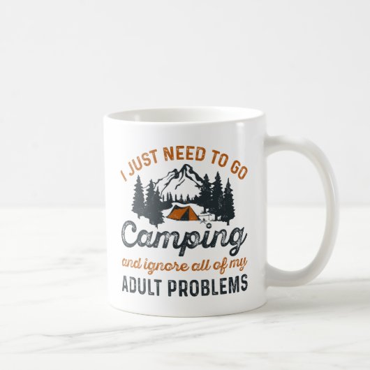 Erwachsenenprobleme bei Camping Kaffeetasse (Rechts)