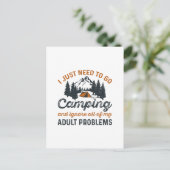Erwachsenenprobleme bei Camping Postkarte (Stehend Vorderseite)