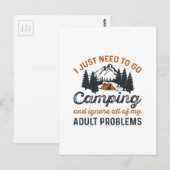 Erwachsenenprobleme bei Camping Postkarte (Vorne/Hinten)