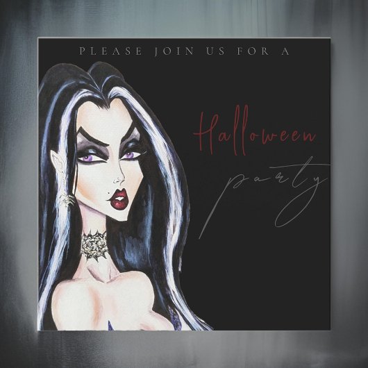 Erwachsenenschwarzes Halloween-Party Einladung