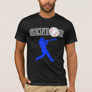 Erwachsener Baseballspieler mit blauer Silhouette T-Shirt