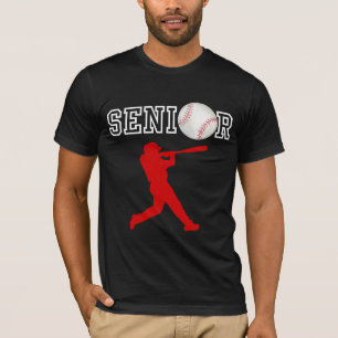 Erwachsener Baseballspieler mit roter Silhouette T-Shirt