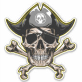 Erwachsener des Piratenkonzerns Cross Bones Aufkleber (Vorderseite)