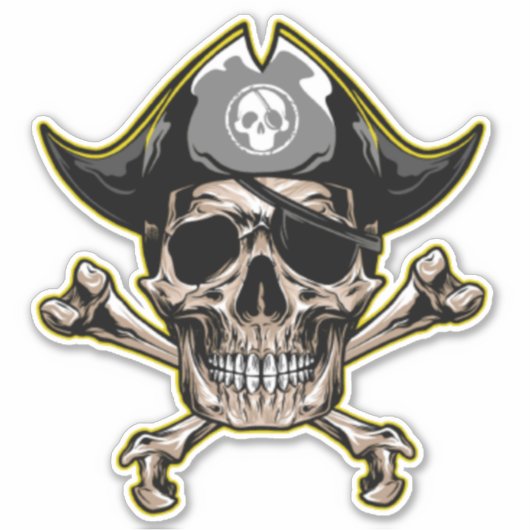 Erwachsener des Piratenkonzerns Cross Bones Aufkleber (Vorderseite)