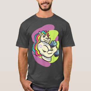 Erwachsener Einhorntrainer , Dumbell Bodybuilder  T-Shirt