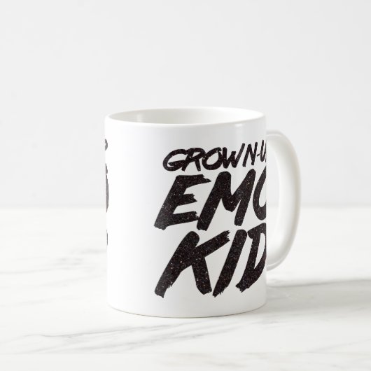 Erwachsener Emo-Kinderschwarzer Glitzer Kaffeetasse (VorderseiteRechts)
