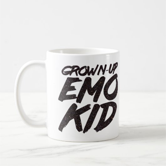 Erwachsener Emo-Kinderschwarzer Glitzer Kaffeetasse (Links)