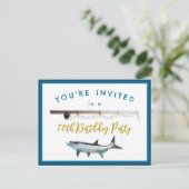 Erwachsener Fischen Geburtstagsparty Einladung Pos Postkarte (Stehend Vorderseite)