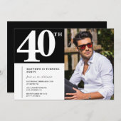 Erwachsener Geburtstag 40. Geburtstagsfeier Einlad Einladung (Vorne/Hinten)