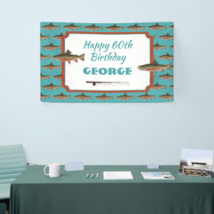 Erwachsener Geburtstag Brook-Forellen-Angelparty Banner