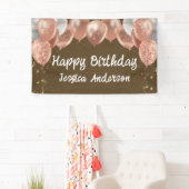 Erwachsener Geburtstag Silber Rosa Ballons Kraftpa Banner (Insitu)