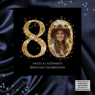 Erwachsener Gold Glitter 80. Geburtstag Foto Rechteckiger Pappuntersetzer