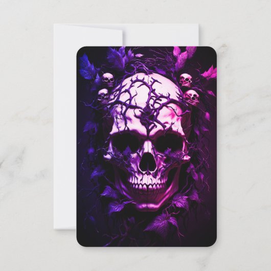Erwachsener Halloween-Party Dunkelblauer Lila Schä Einladung (Rückseite)