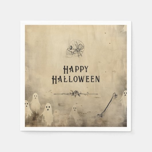 Erwachsener Halloween-Party Vintag Ghost Skull Spi Serviette (Vorderseite)