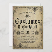 Erwachsener Halloween-Party Vintager Gothic-Schäde Einladung (Vorderseite)