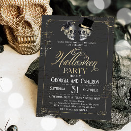 Erwachsener Halloween-Party Vintager Gothic-Schäde Einladung